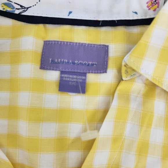 Laura Scott Plaid Sleeveless Shirt Size S - Picture 2 of 3